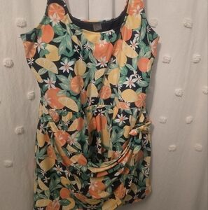 Floral Citrus Print Women's Swim Dress
